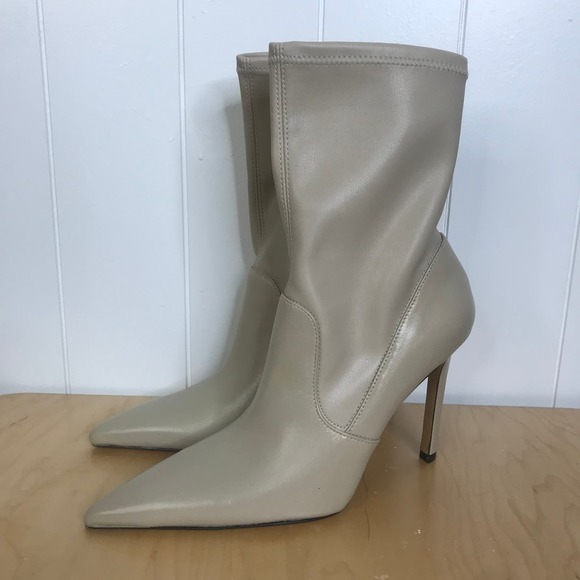 NIB IRO Champagne Stretch Leather Calf Heeled Boots SZ 41/10W - Picture 4 of 7
